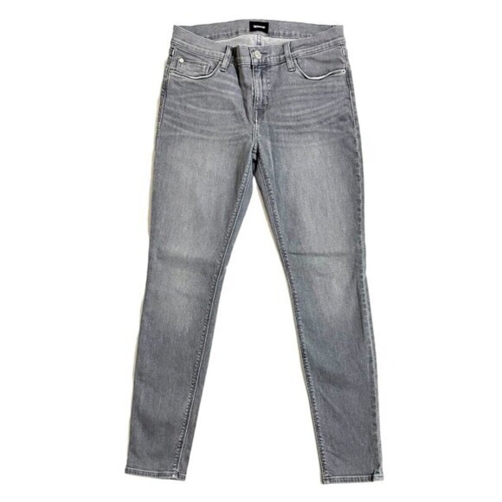 Hudson Jeans Midrise Ankle Super Skinny Stretch Denim Jeans Grey SZ 28